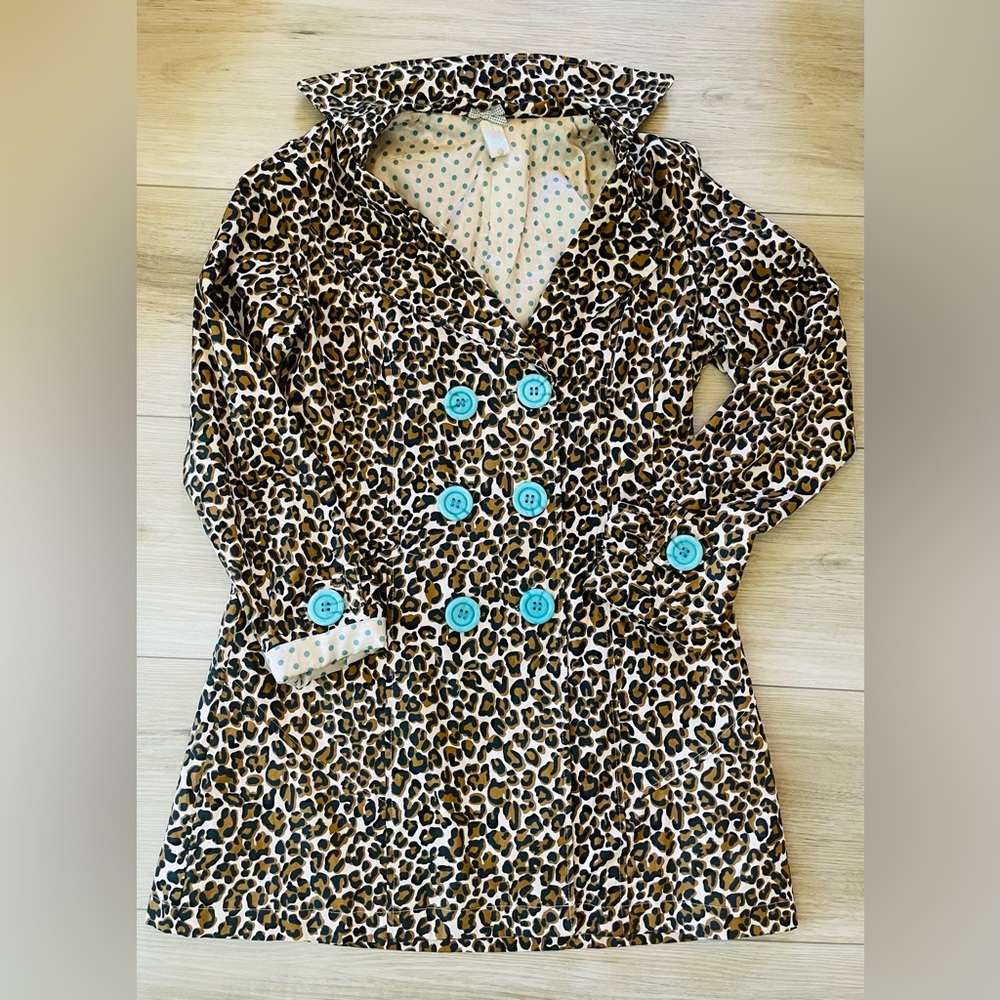 DownEast basics Blazer jacket cheetah print Medium